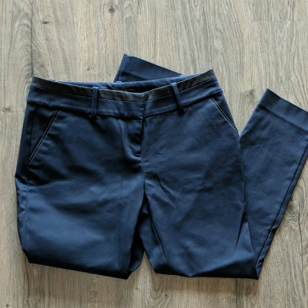 Ann Taylor Midnight Blue Pants w/ Black Trim - 2P